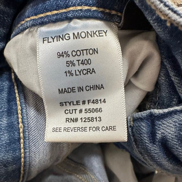 FLYING MONKEY Women's Polite High Rise Crop Straight Jeans Size 26 In Light - Picture 12 of 13